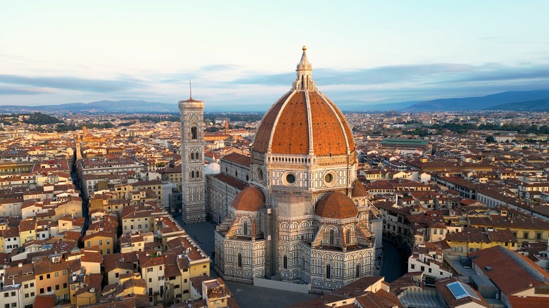 Aerial view of the Duomo in Florence, Italy