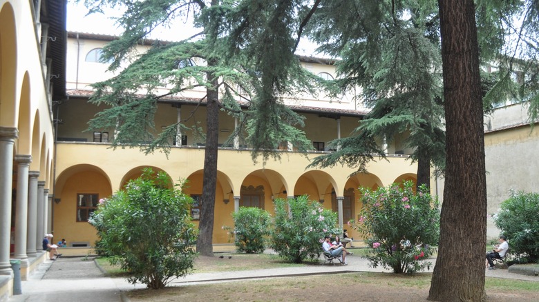 Outside courtyard of the Biblioteca delle Oblate, Florence