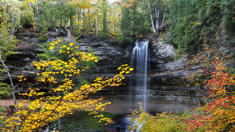 Scenic waterfalls in Hiawatha National Forest