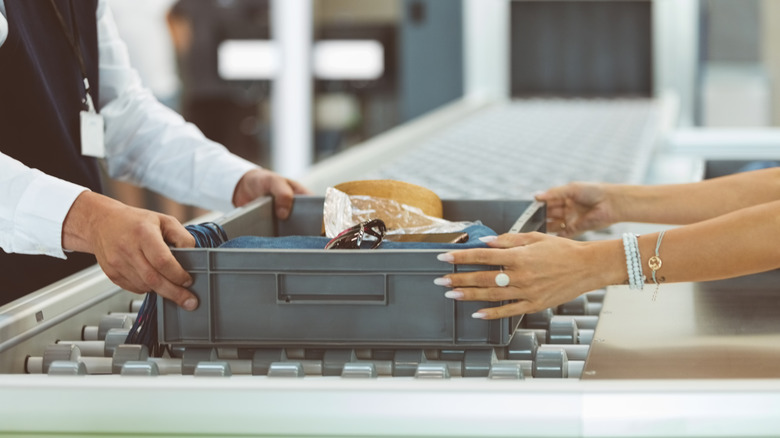 Items going through airport security