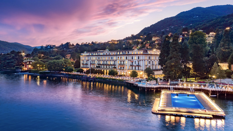 Night exterior of Villa D'Este, Como