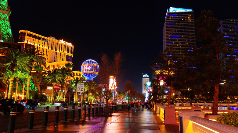 The Las Vegas Strip lit up at night