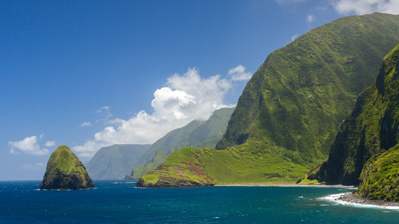 cliffs in Molokai, Hawaii