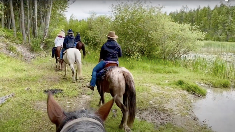 Horseback riding POV at The Bar W Ranch in Montana