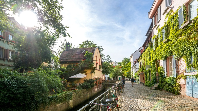 Canals and cobbled streets in Freiburg