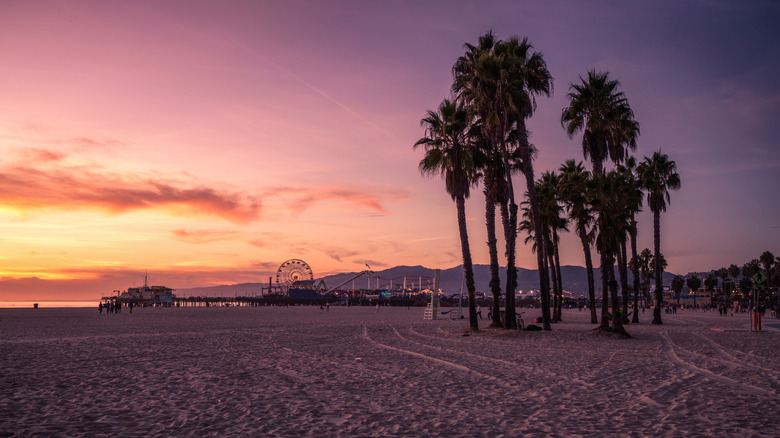 Sunset in Santa Monica with the iconic Pier in the background