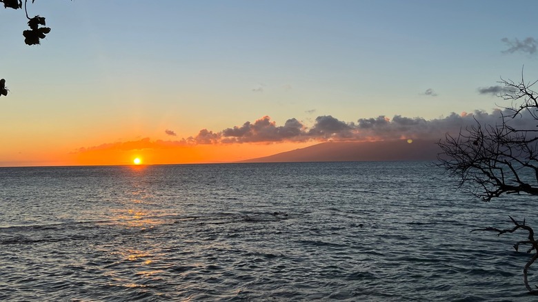 Sunset viewed from Honokowai Beach Park.