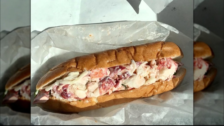 Lobster roll from Pine Tree Seafood Produce and Co.