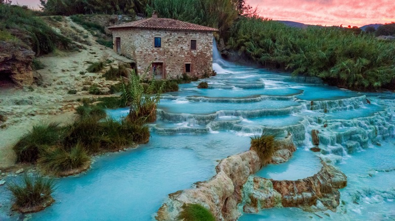 Saturnia hot springs in Maremma, Italy