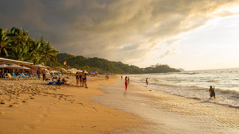 Sayulita beach at sunset