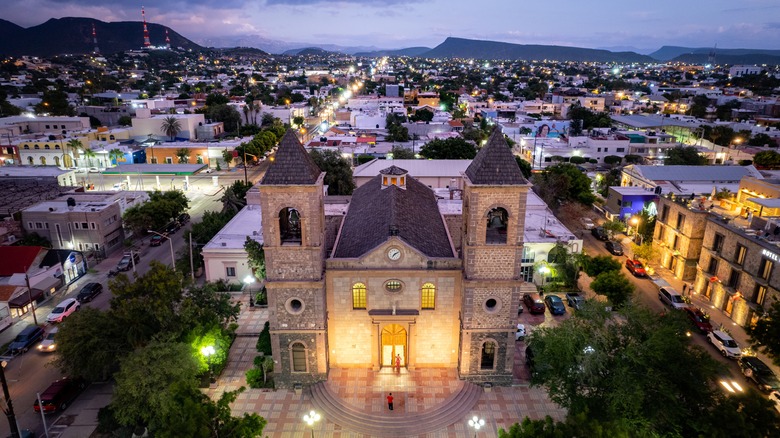 Cathedral and city night view