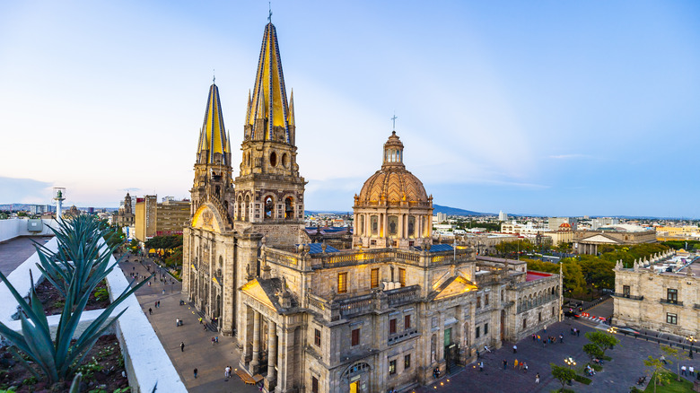 Guadalajara cathedral and cityscape