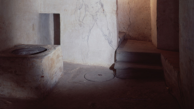 One of the wall sketches found in Michelangelo's bunker