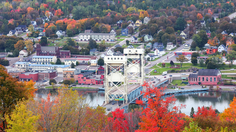 A view of the lift bridge near Houghton