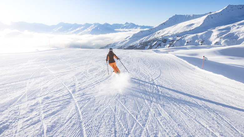 Skiing the slopes