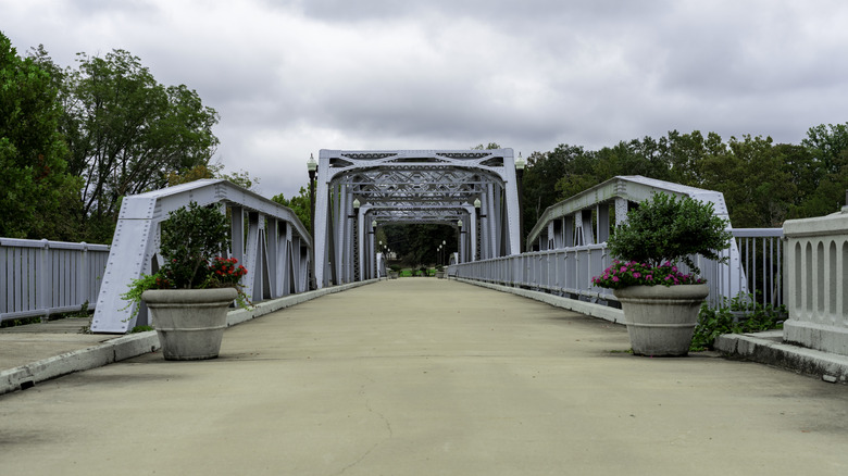 The bridge crossing the Tennessee-Tombigbee Waterway