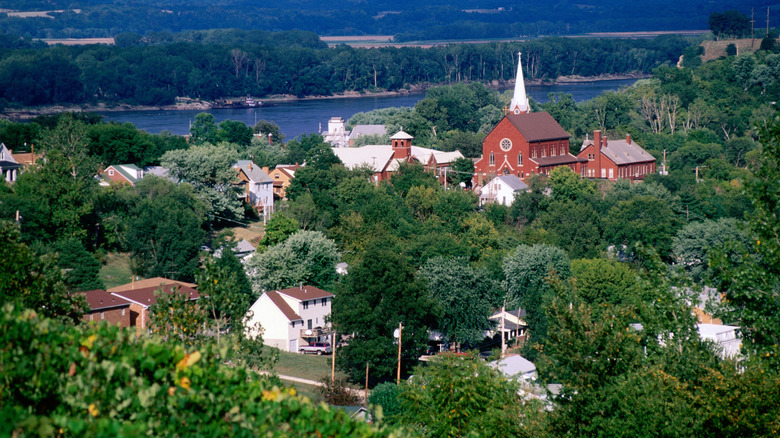 An aerial view of Hermann, MO