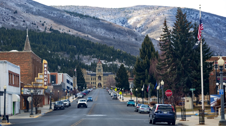 View of the center of Anaconda, Montana