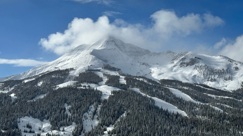 View of ski slopes of Big Sky Resort