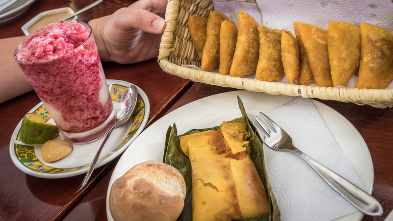 Tamales and empanadas