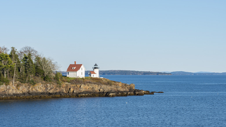 Lighthouse on rocky promontory