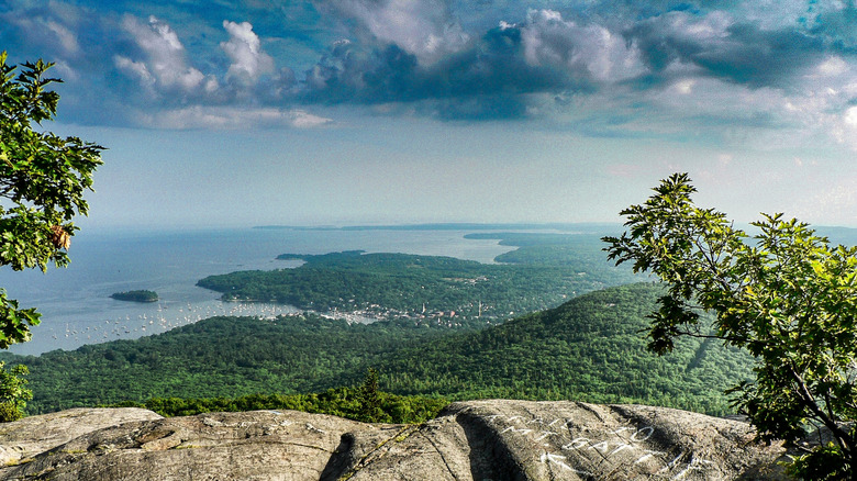 Mountains overlooking Maine coast