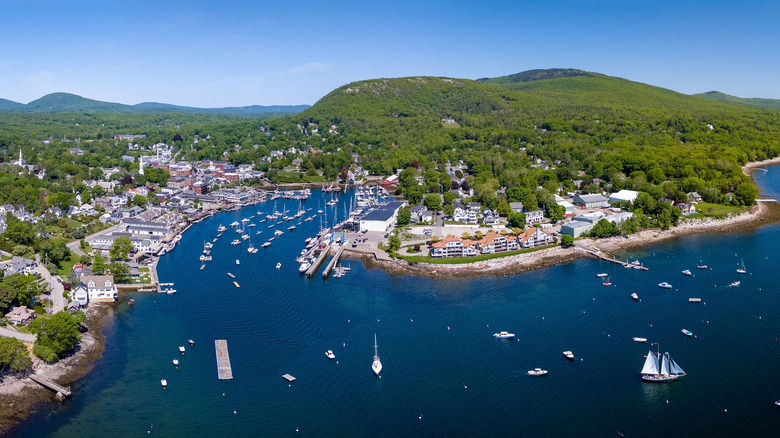 Camden, Maine yachts and coastline