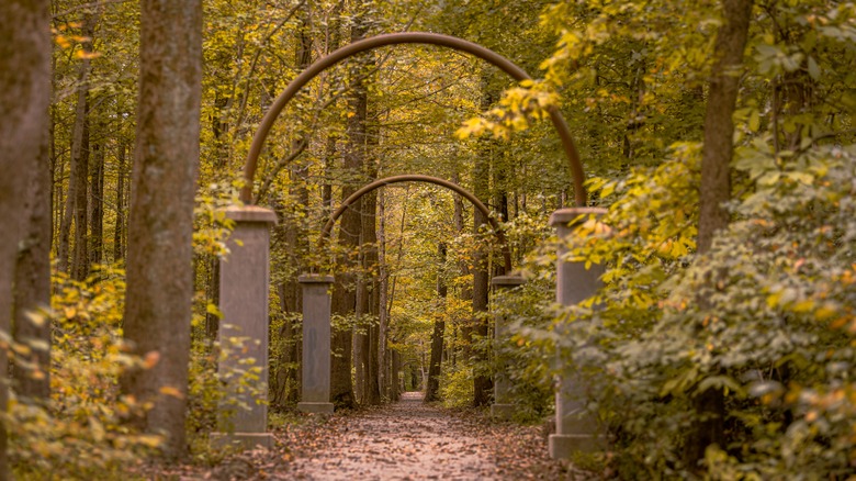 A series of arches at Rose Island