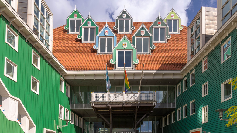 Colored building in Zaandam daylight