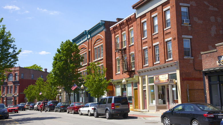 Store fronts on Main Street in Beacon, New York