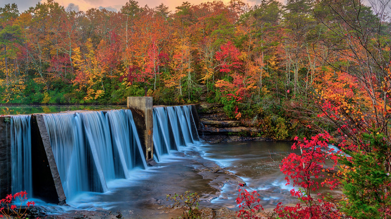 Sunrise over Desoto Falls in Mentone, Alabama