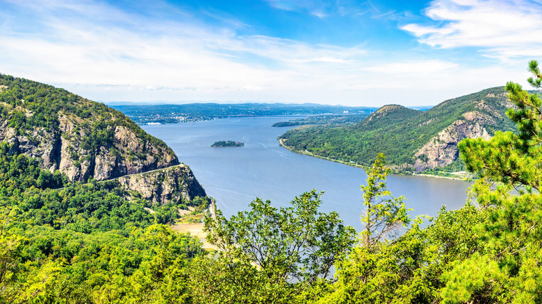 Aerial view of Storm King Mountain and Hudson River