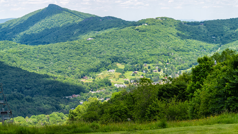 View of Beech Mountain from Sugar Mountain in North Carolina