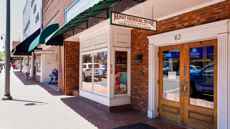 photo showin downtown Waynesville and Mast General Store