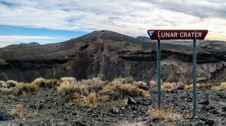 Lunar Crater with sign