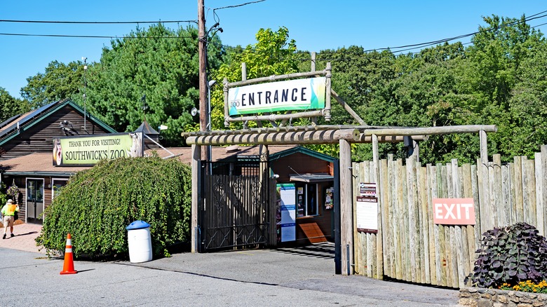 Entrance of Southwick's Zoo in Mendon, Massachusetts