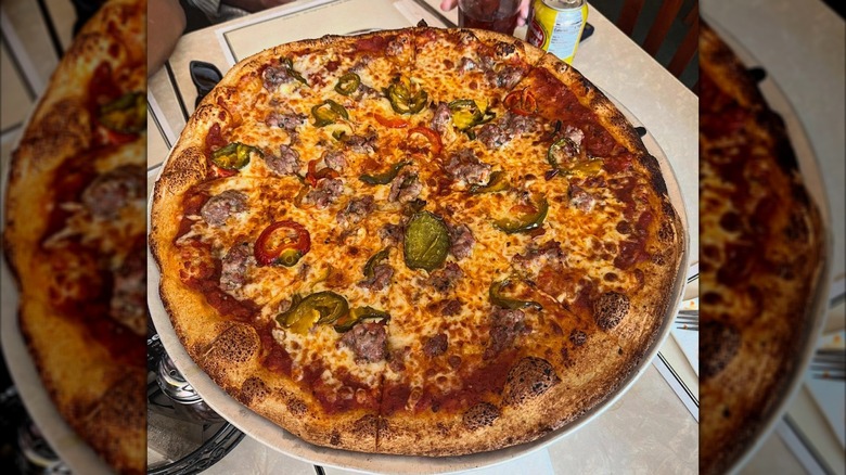 Loaded pizza from Vic's Italian Restaurant