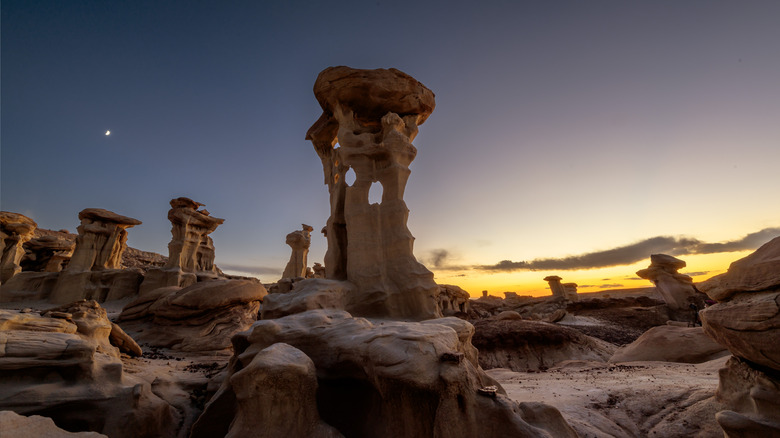 Rock formations in Valley of Dreams near Ah-Shi-Sle-Pah Wilderness in New Mexico