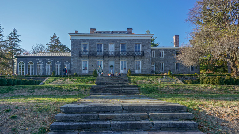 Visitors enjoying the outdoors at the Bartow-Pell Mansion in Pelham Bay Park