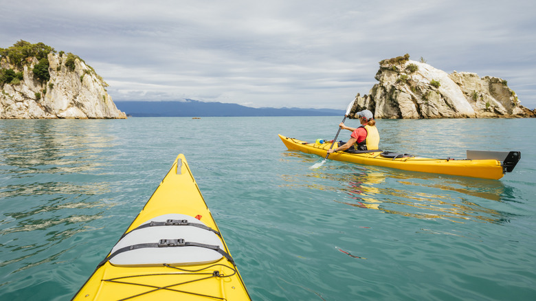 A person sea kayaking at Abel Tasman National Park