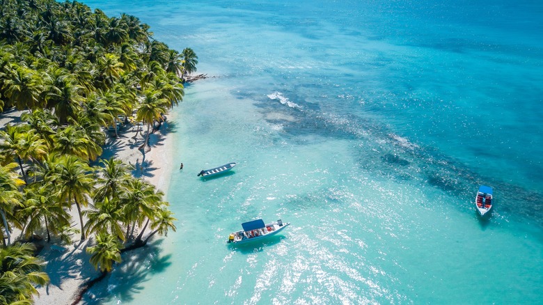 Aerial view of a beach in Dominican Republic