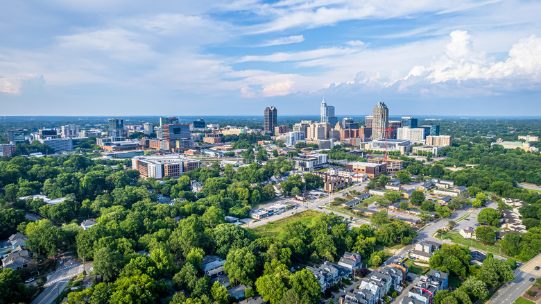 Raleigh view under blue skies