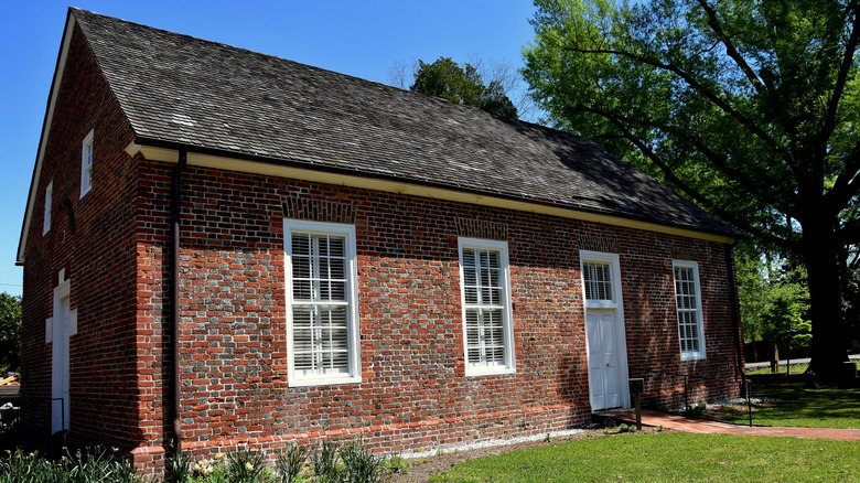 Outside of the historic St. Thomas Episcopal Church in Bath, North Carolina