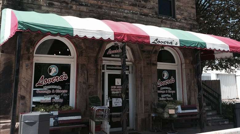 Lovera's Italian market storefront in Krebs