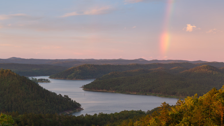 Rainbow in the sky over Broken Bow Lake