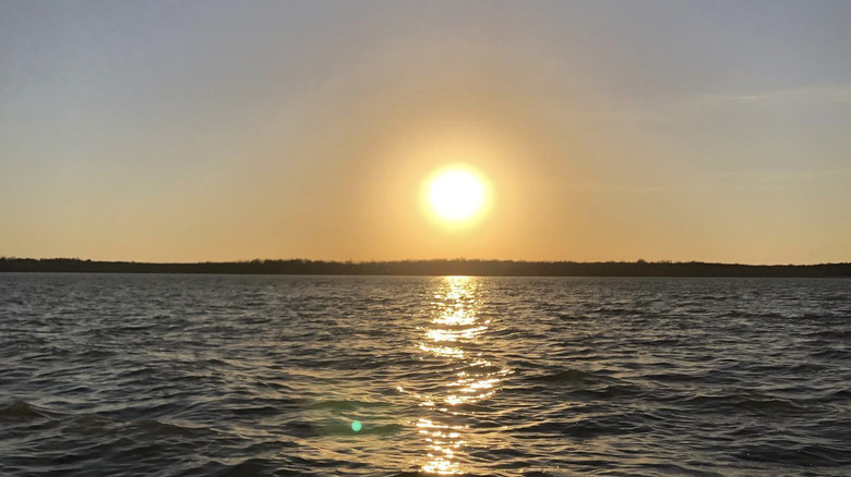 Hugo Lake at sunset