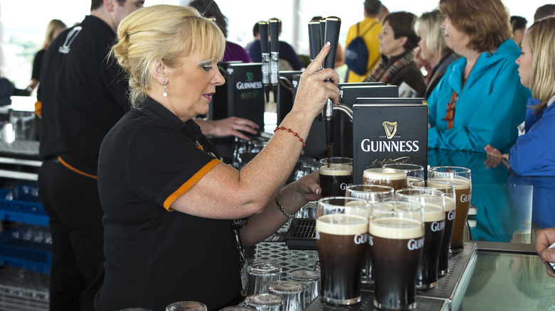 People at Guinness Gravity Bar in Ireland