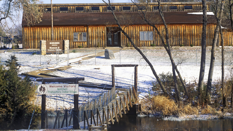 Mitchell Prehistoric Indian Village at winter in South Dakota