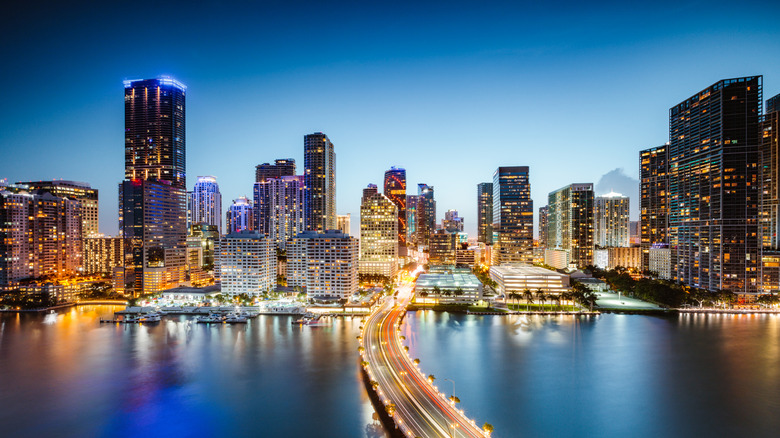 Miami skyline at dusk