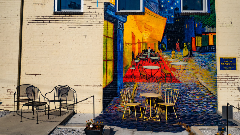 A Van Gogh inspired mural in funky downtown Siloam Springs